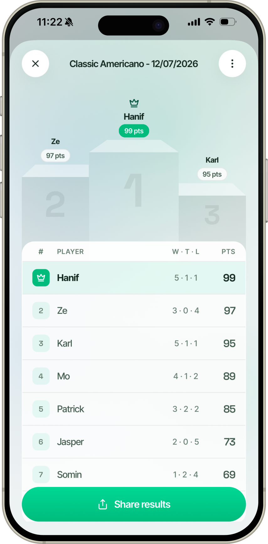 PadelEasy app screen